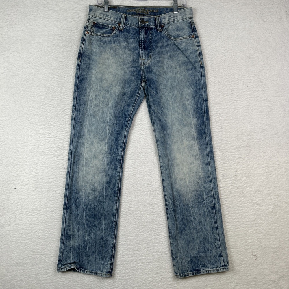 AMERICAN EAGLE Original Boot Jeans Mens 31x32 Baggy Blue Light Wash